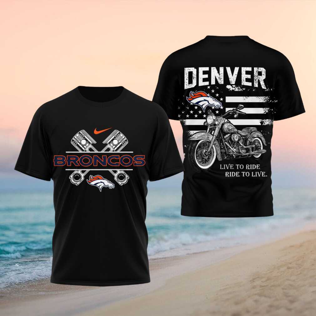 Denver Broncos Motorcycle American Flag Pistons Shirt