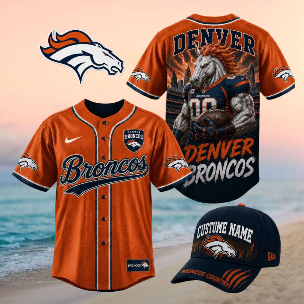 Denver Broncos Muscular Horse Broncos Country Baseball Jersey