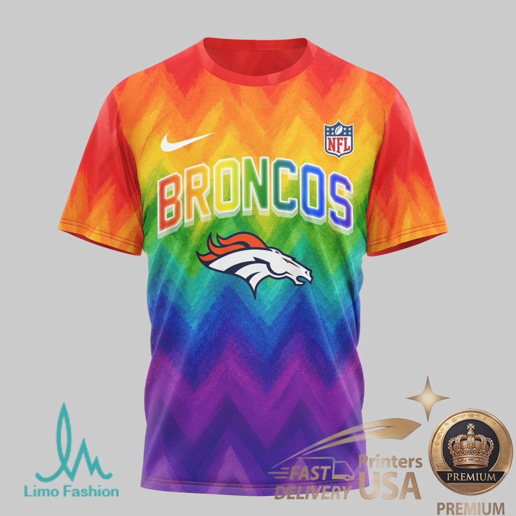 Denver Broncos Snoopy Pride Human Beings Rainbow T Shirt - Limotees LLC