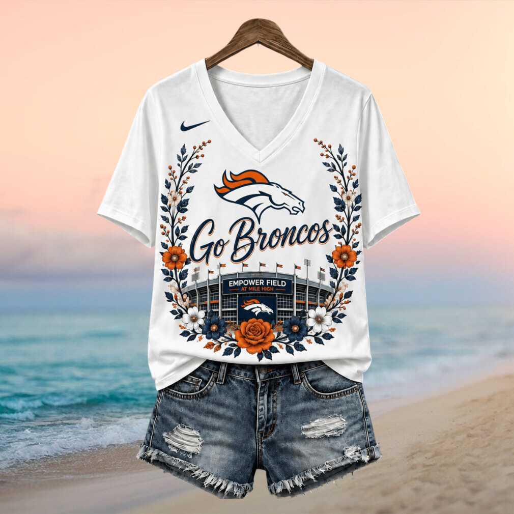 Denver Broncos Stadium Floral Wreath Go Broncos Football Shirt - Limotees LLC