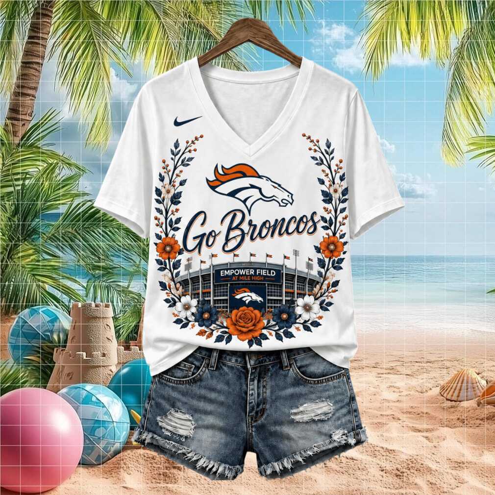 Denver Broncos Stadium Floral Wreath Go Broncos Football Shirt - Limotees LLC