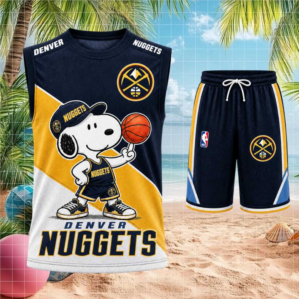 Denver Nuggets Snoopy Mascot Basketball Shorts Shirt