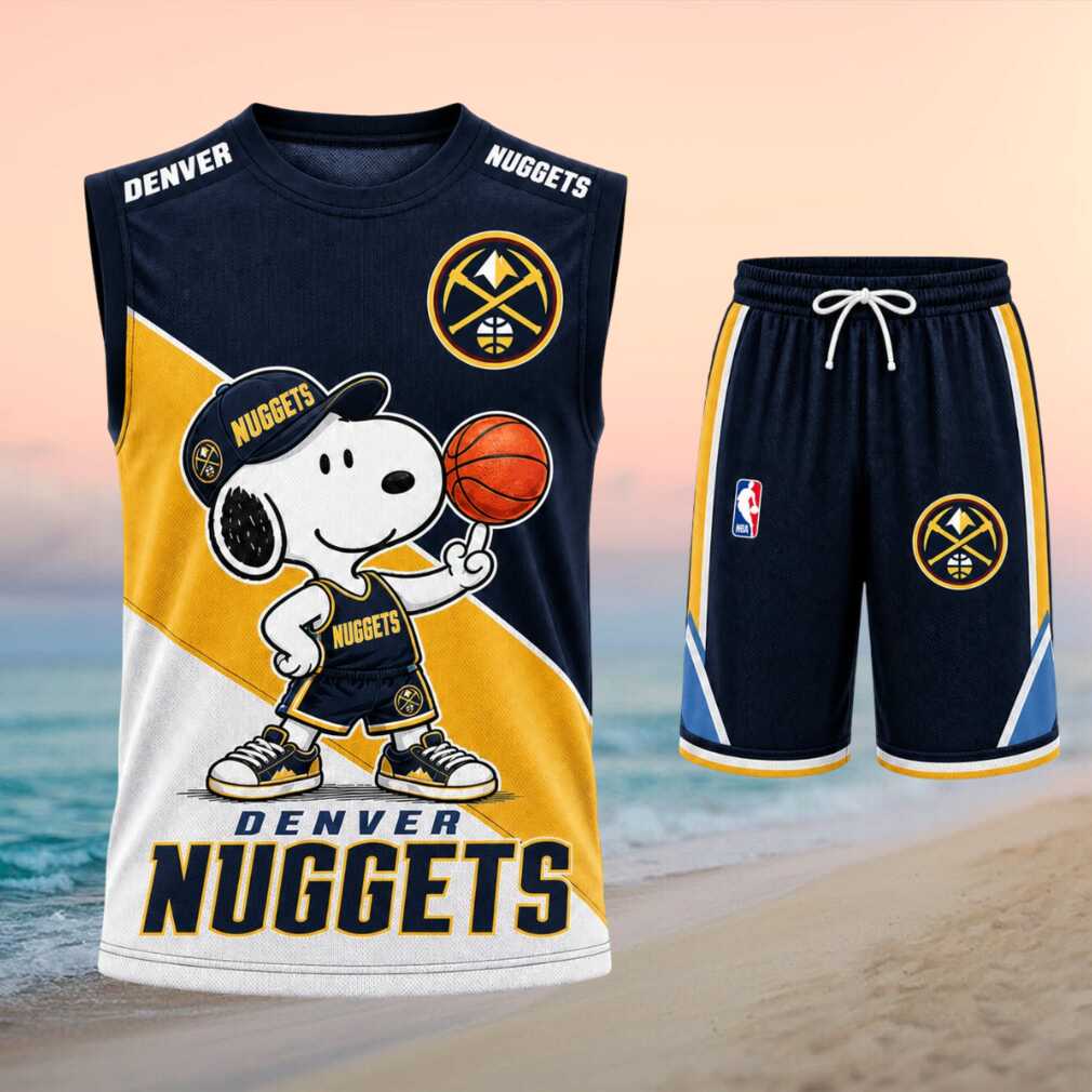 Denver Nuggets Snoopy Mascot Basketball Shorts Shirt