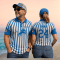 Detroit Football Lions Custom Name Number Vintage Striped Referee Game Day Fan Men Women Shirt