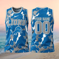 Detroit Football Team Custom Name Mascot Lightning Print Basketball Shirt