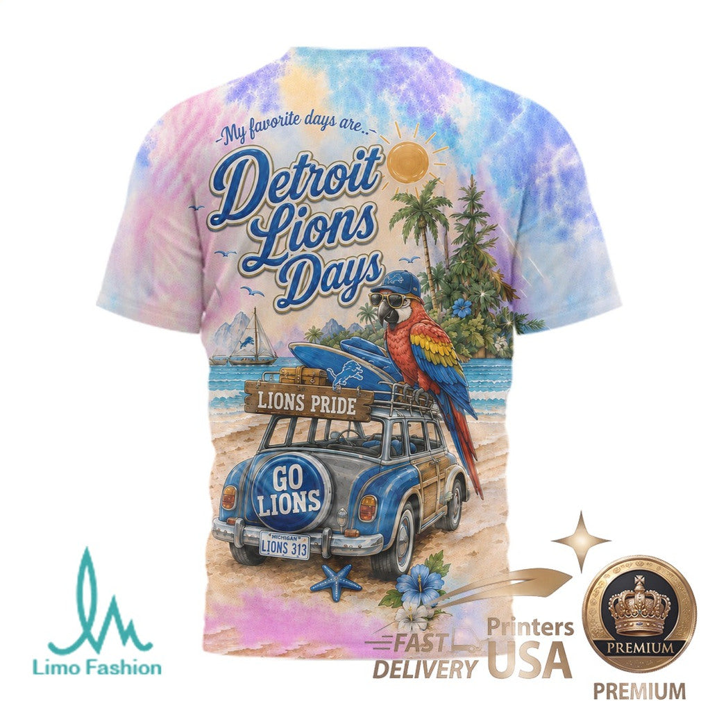 Detroit Lions Beach Parrot Tropical Summer T Shirt - Limotees LLC