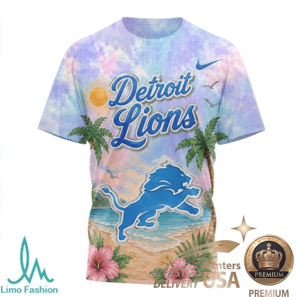 Detroit Lions Beach Parrot Tropical Summer T Shirt - Limotees LLC