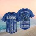 Detroit Lions Breast Cancer Awareness Faith Baseball Shirt