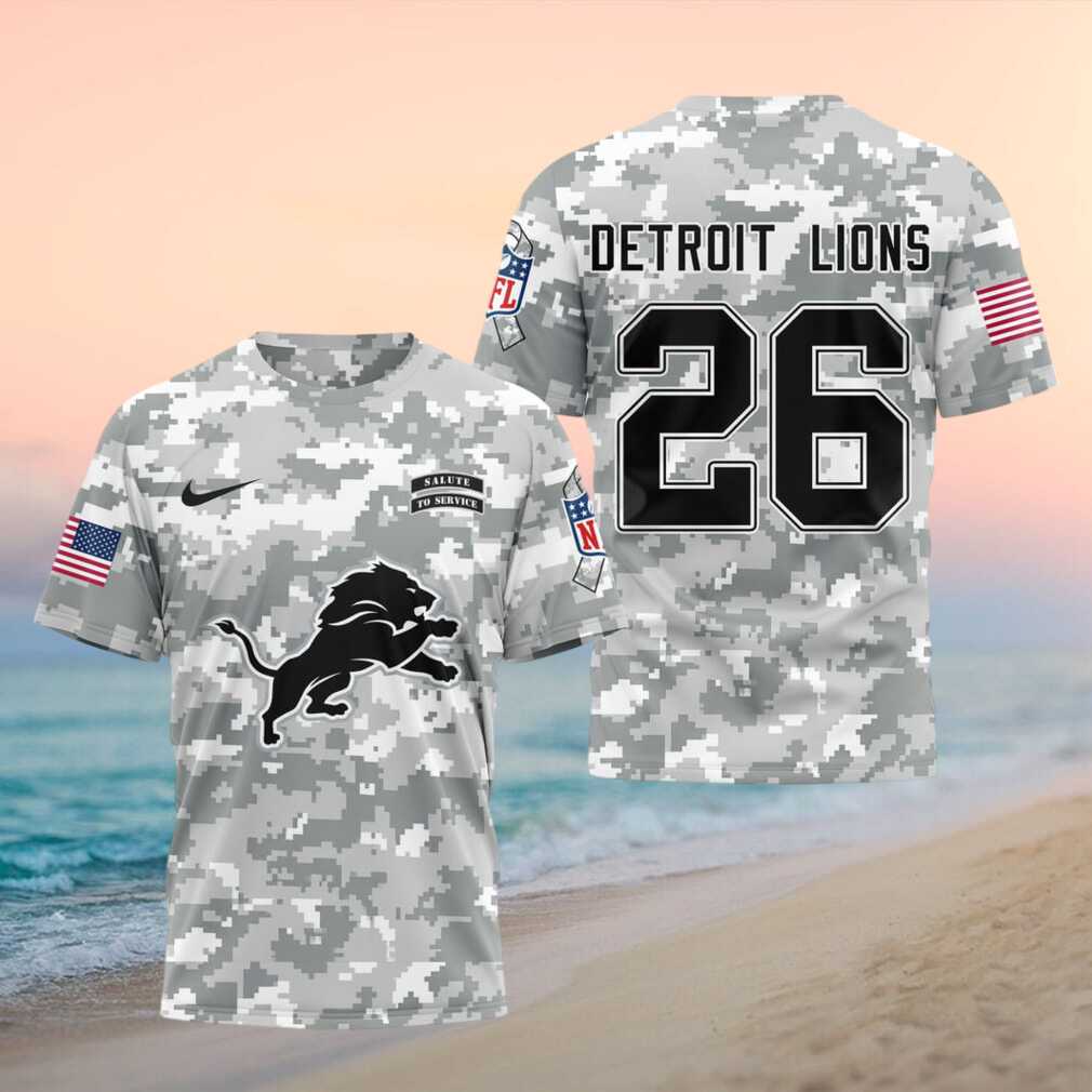Detroit Lions Camo Salute to Service Football Shirt