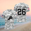 Detroit Lions Camo Salute to Service Football Shirt