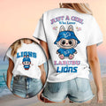 Detroit Lions Football Labubu Mascot Just A Girl Who Loves T Shirt