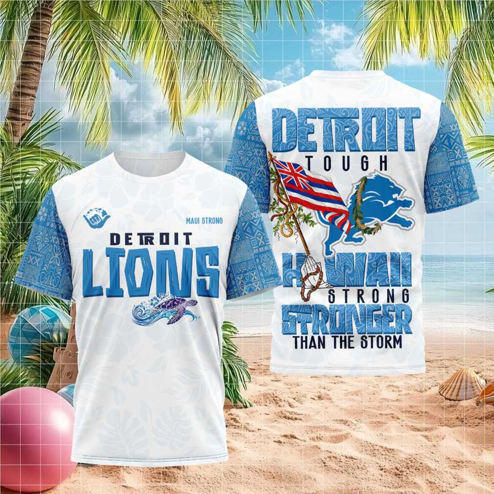 Detroit Lions Hawaiian Shirt Maui Strong Turtle Shirt