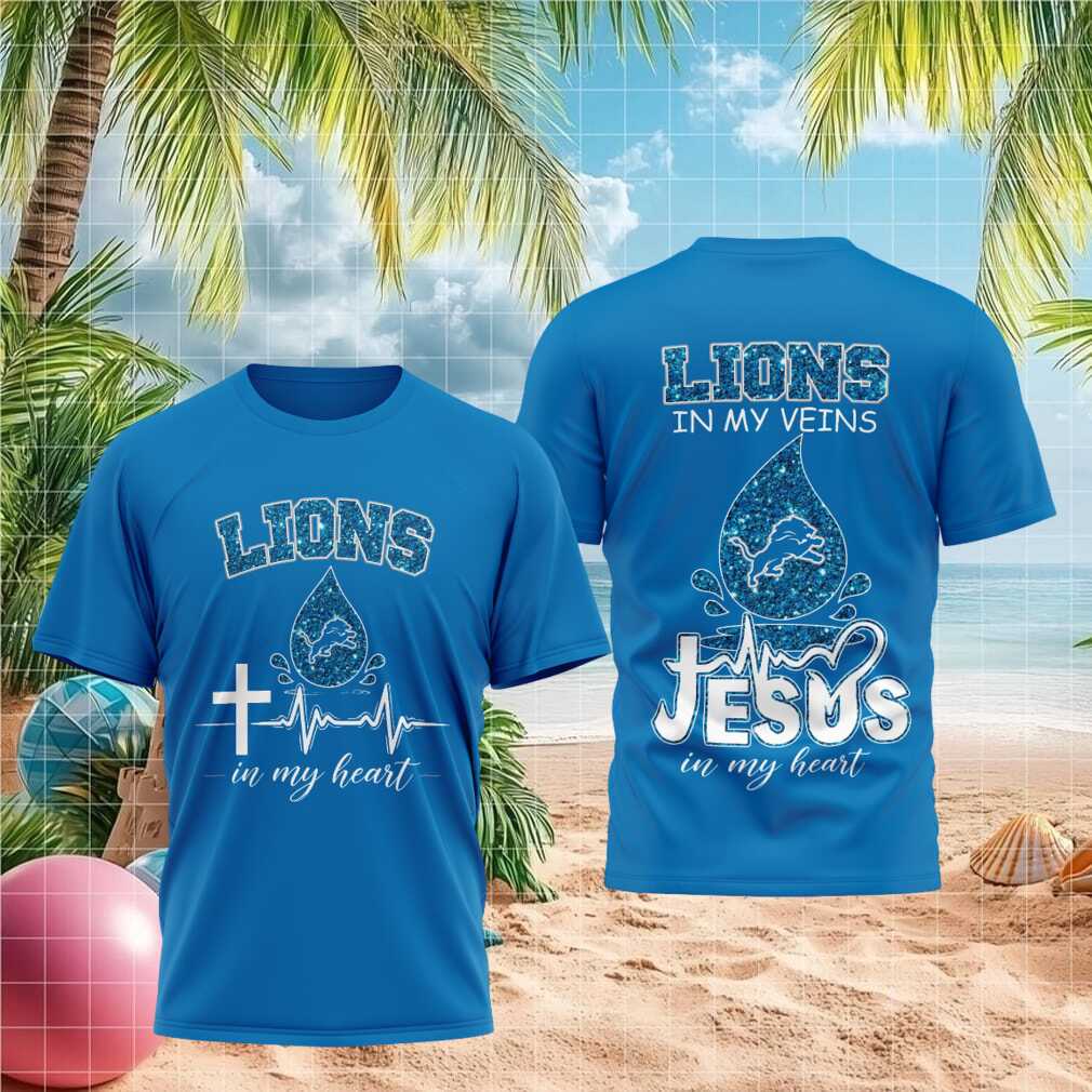 Detroit Lions Jesus In My Heart Faith Shirt