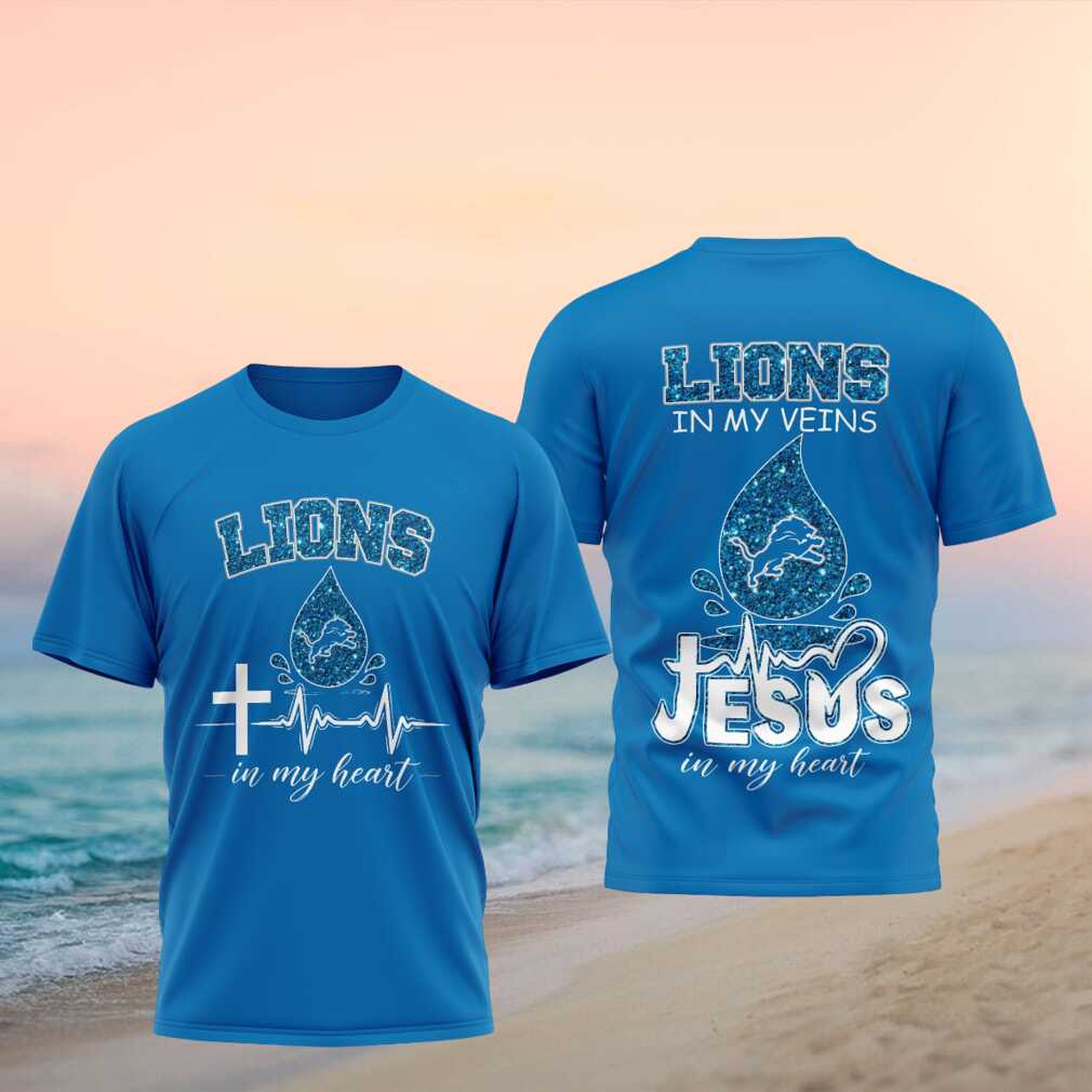 Detroit Lions Jesus In My Heart Faith Shirt