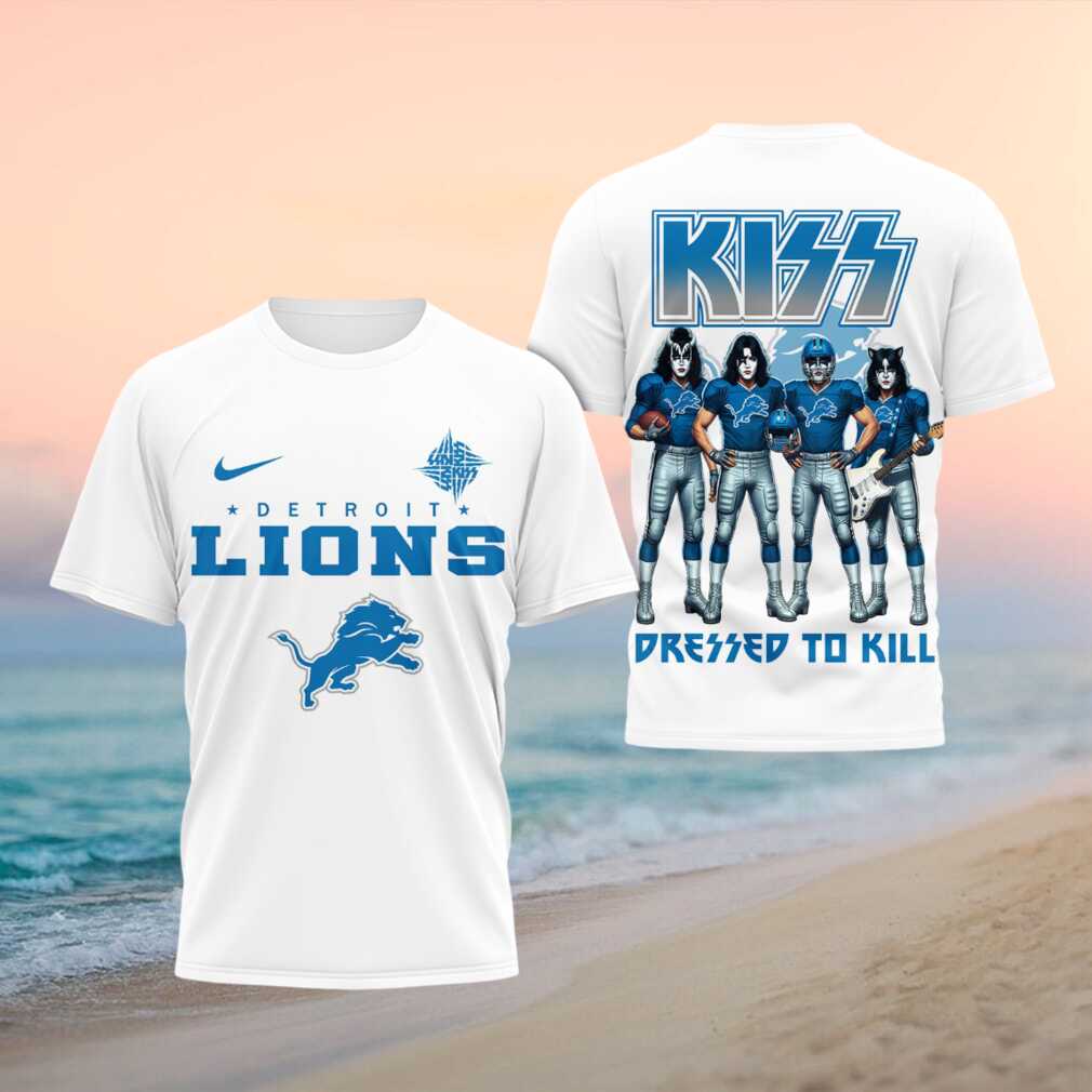 Detroit Lions Kiss Dressed To Kill Rock Band Shirt