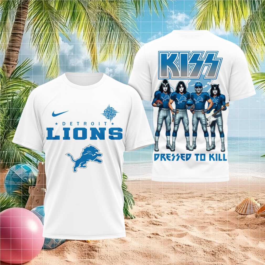 Detroit Lions Kiss Dressed To Kill Rock Band Shirt