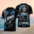 Detroit Lions Lion Mascot Football Graphic Shirt - Limotees LLC