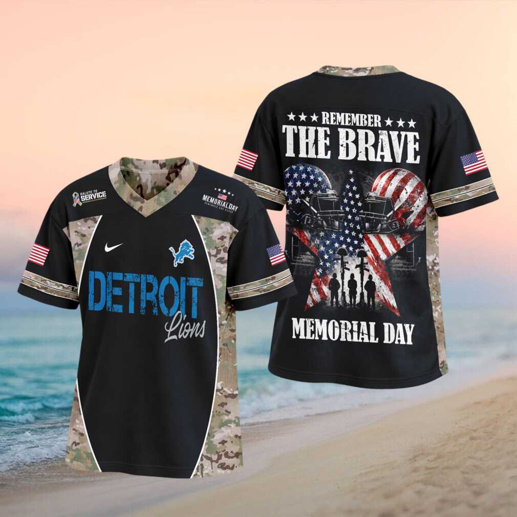 Detroit Lions Memorial Day Camo Salute To Service Football Shirt