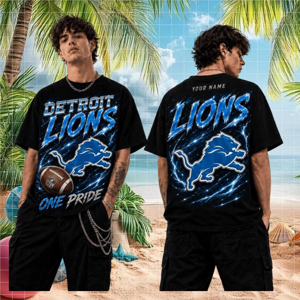 Detroit Lions One Pride Football Vintage Retro Lightning Glow Men Women Fans Shirt - Limotees LLC