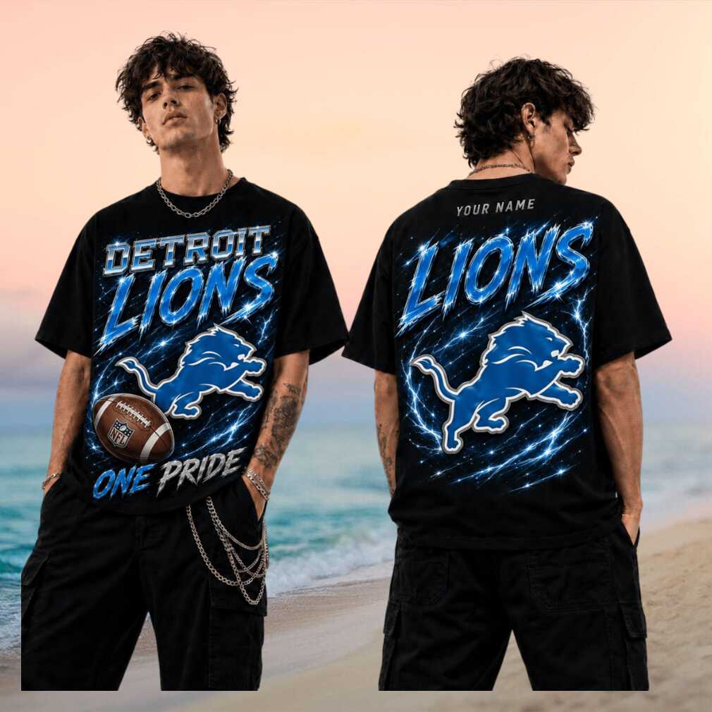 Detroit Lions One Pride Football Vintage Retro Lightning Glow Men Women Fans Shirt - Limotees LLC