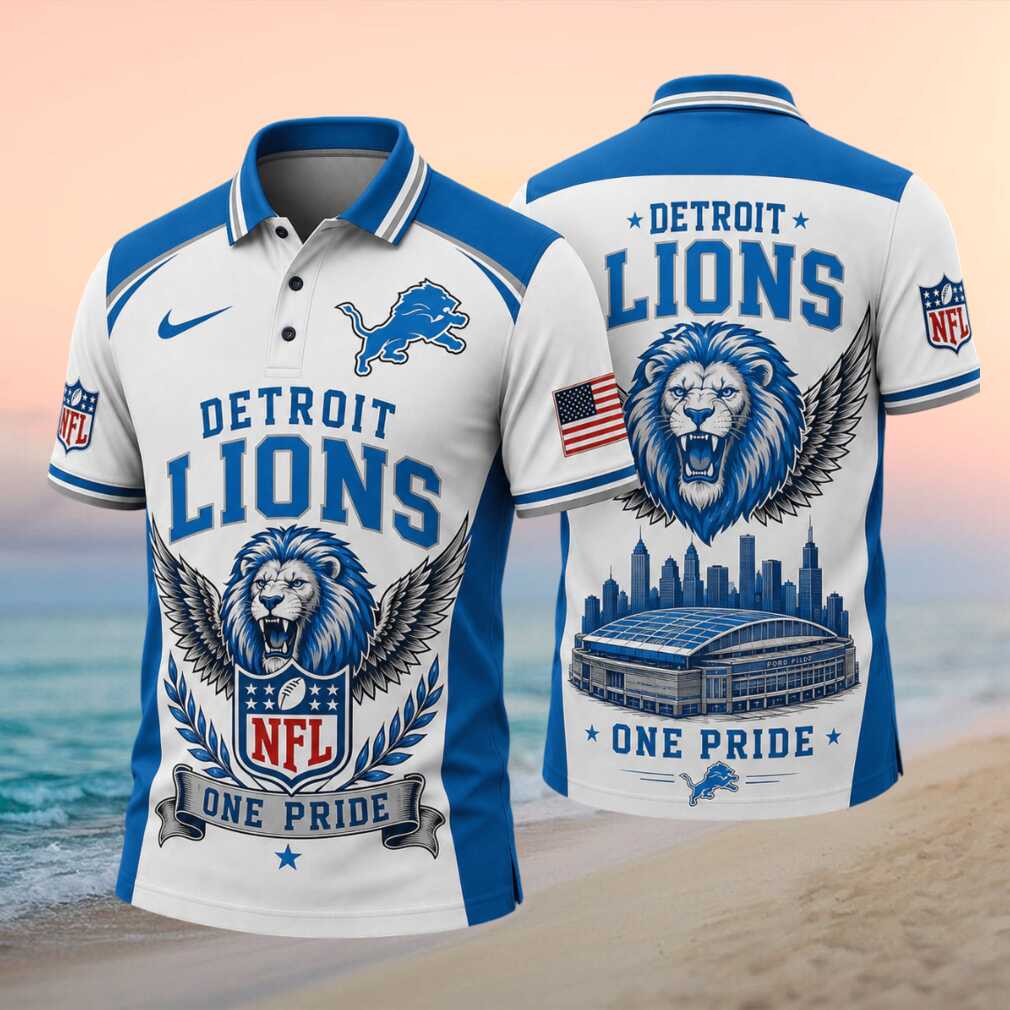 Detroit Lions One Pride Stadium Skyline Wings Football Shirt - Limotees LLC