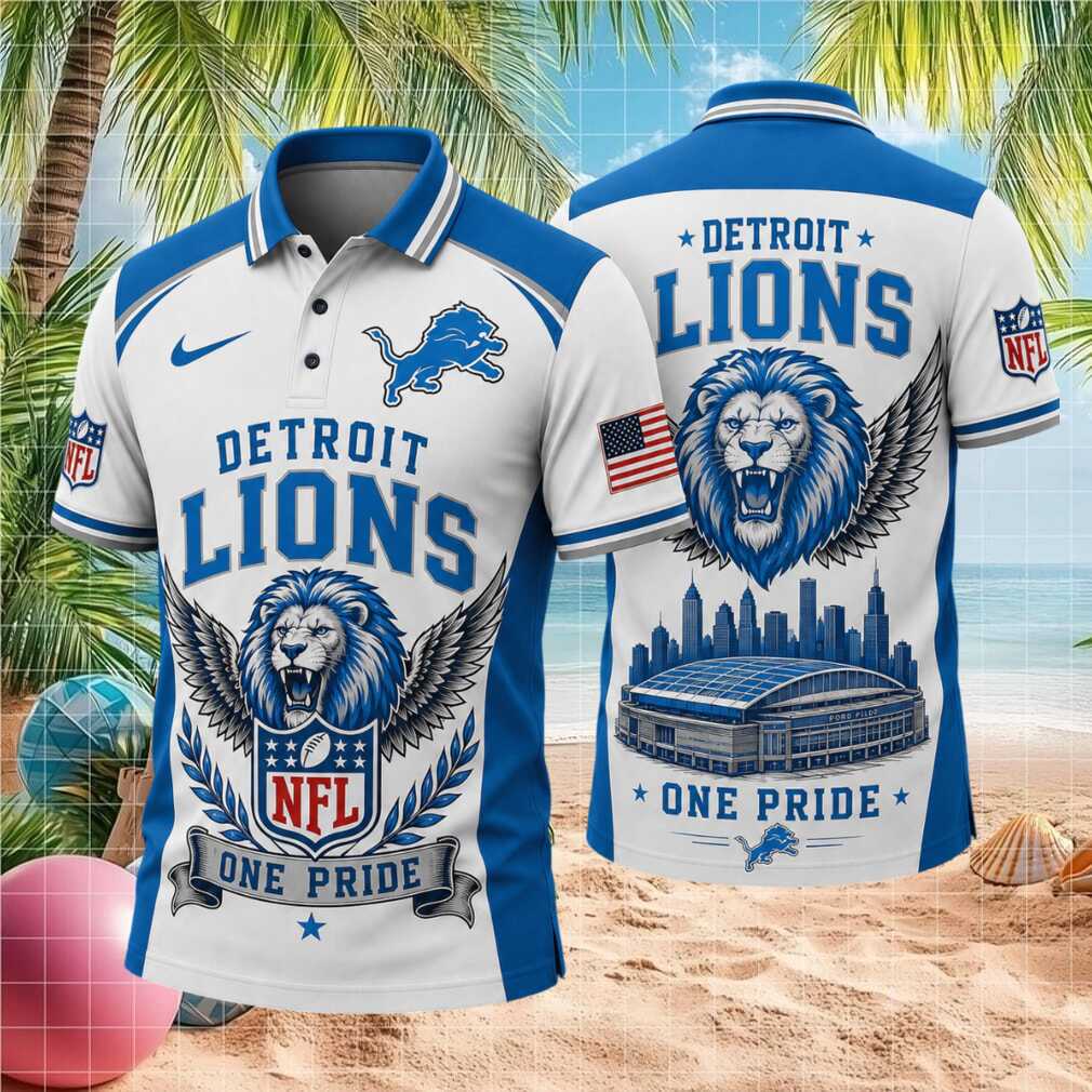 Detroit Lions One Pride Stadium Skyline Wings Football Shirt - Limotees LLC