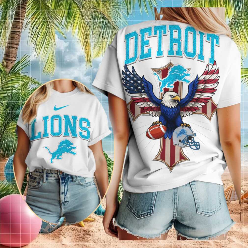 Detroit Lions Patriotic Eagle Football Shirt - Limotees LLC