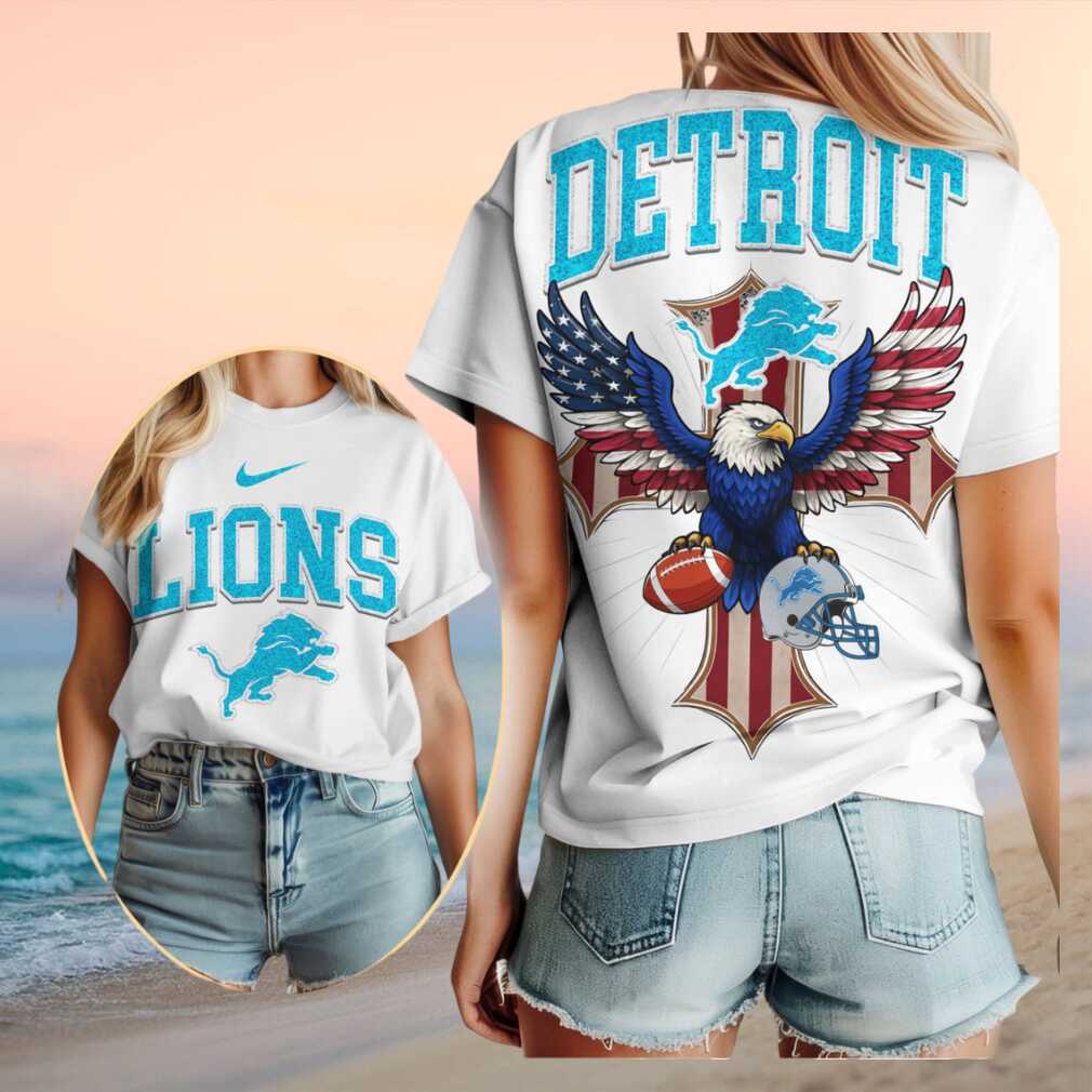 Detroit Lions Patriotic Eagle Football Shirt - Limotees LLC