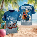 Detroit Lions Popeye Drink Strong Play Hard Shirt
