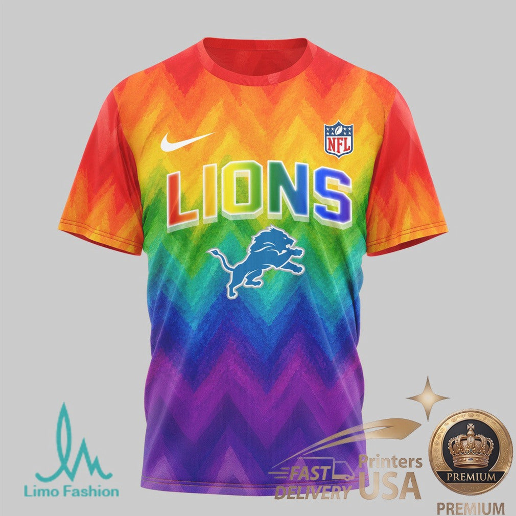 Detroit Lions Snoopy Pride Human Beings Rainbow T Shirt - Limotees LLC