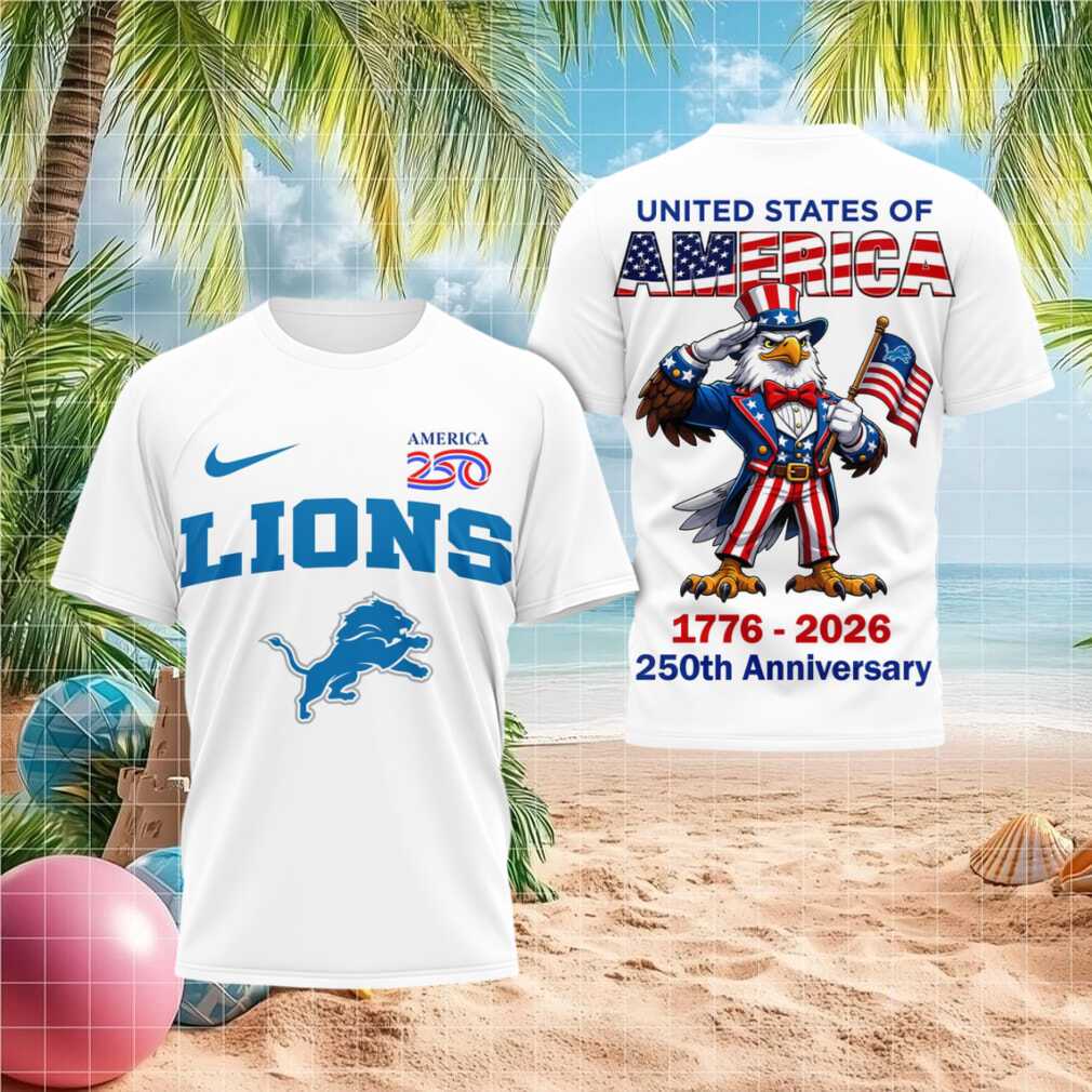 Detroit Lions USA 250th Anniversary Patriotic Uncle Sam Eagle Shirt - Limotees LLC