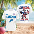 Detroit Lions USA 250th Anniversary Patriotic Uncle Sam Eagle Shirt - Limotees LLC