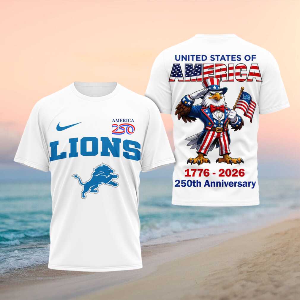 Detroit Lions USA 250th Anniversary Patriotic Uncle Sam Eagle Shirt - Limotees LLC