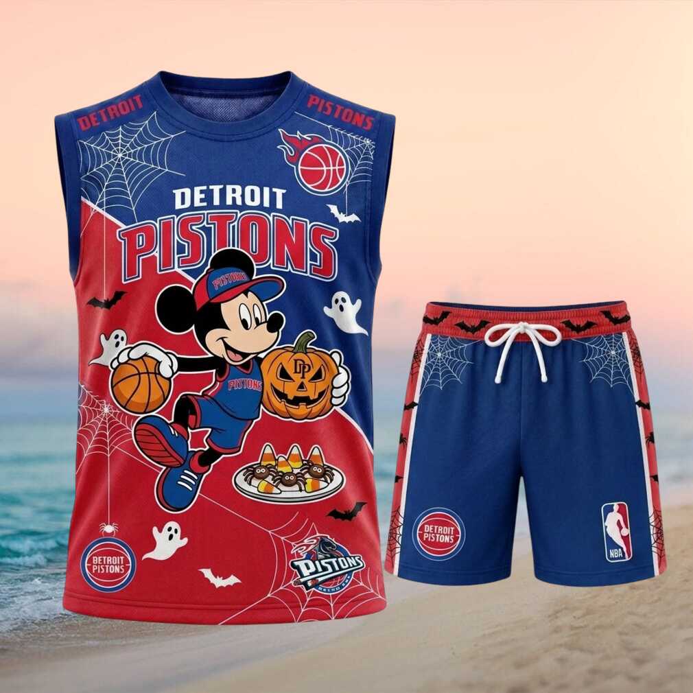 Detroit Pistons Mickey Mouse Halloween Basketball Shirt