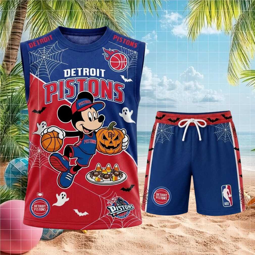 Detroit Pistons Mickey Mouse Halloween Basketball Shirt