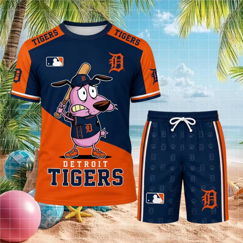 Detroit Tigers Courage The Cowardly Dog Baseball Shirt