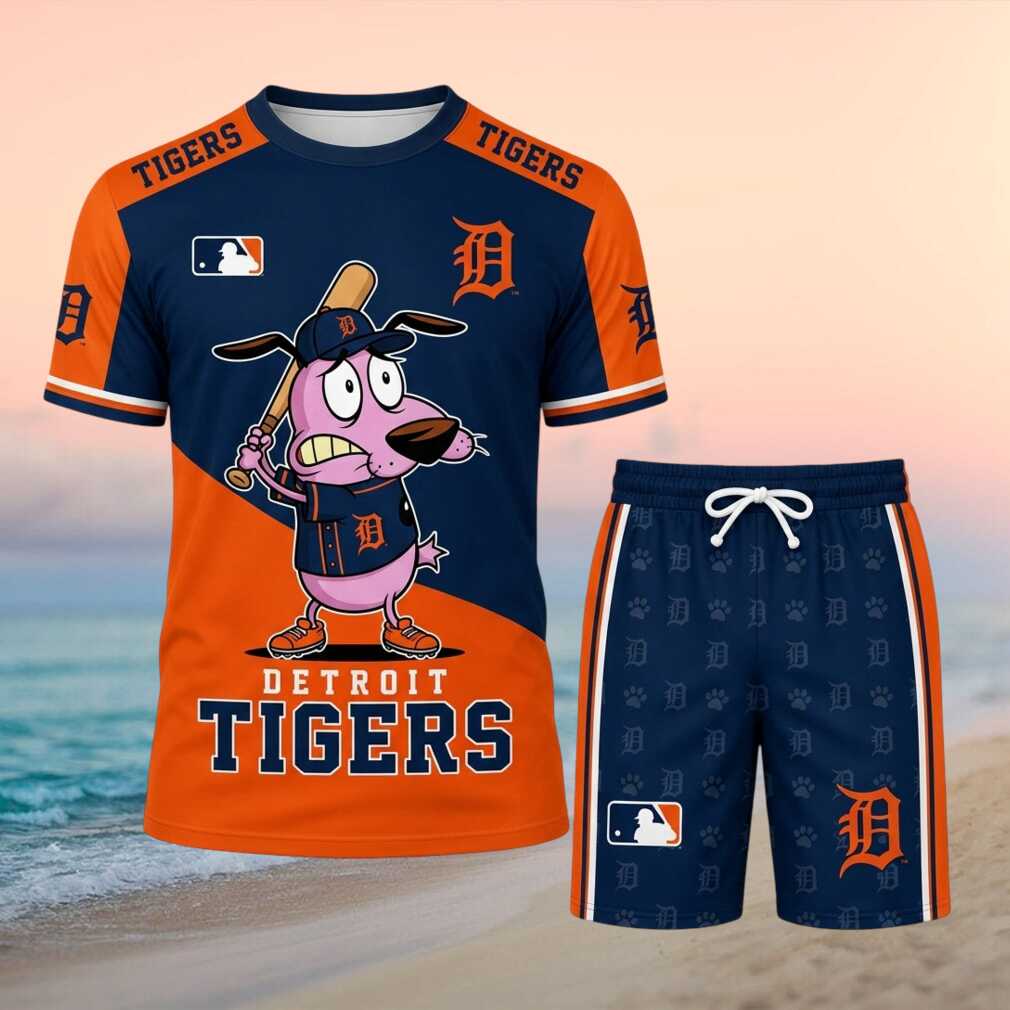 Detroit Tigers Courage The Cowardly Dog Baseball Shirt
