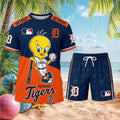 Detroit Tigers Tweety Bird Baseball Outfit Shorts Shirt
