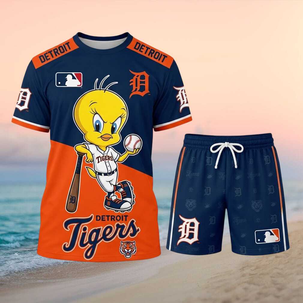 Detroit Tigers Tweety Bird Baseball Outfit Shorts Shirt