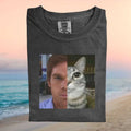 Dexter Morgan and Cat Split Face TV Series Horror Graphic T Shirt - Limotees LLC