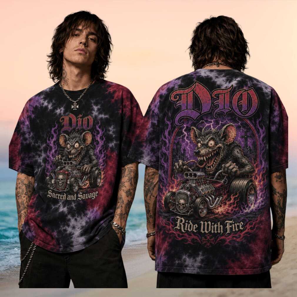 Dio Sacred And Savage Rat Hot Rod Flame Graphic Shirt