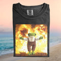 Disaster Girl Meme Style Frog Plushie Explosion T Shirt - Limotees LLC