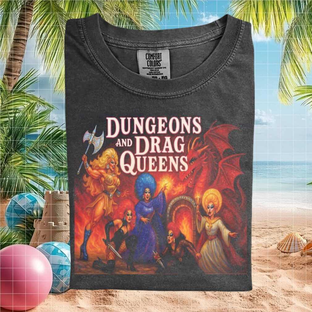 Dungeons and Drag Queens Fantasy Roleplay Gaming Graphic T Shirt - Limotees LLC