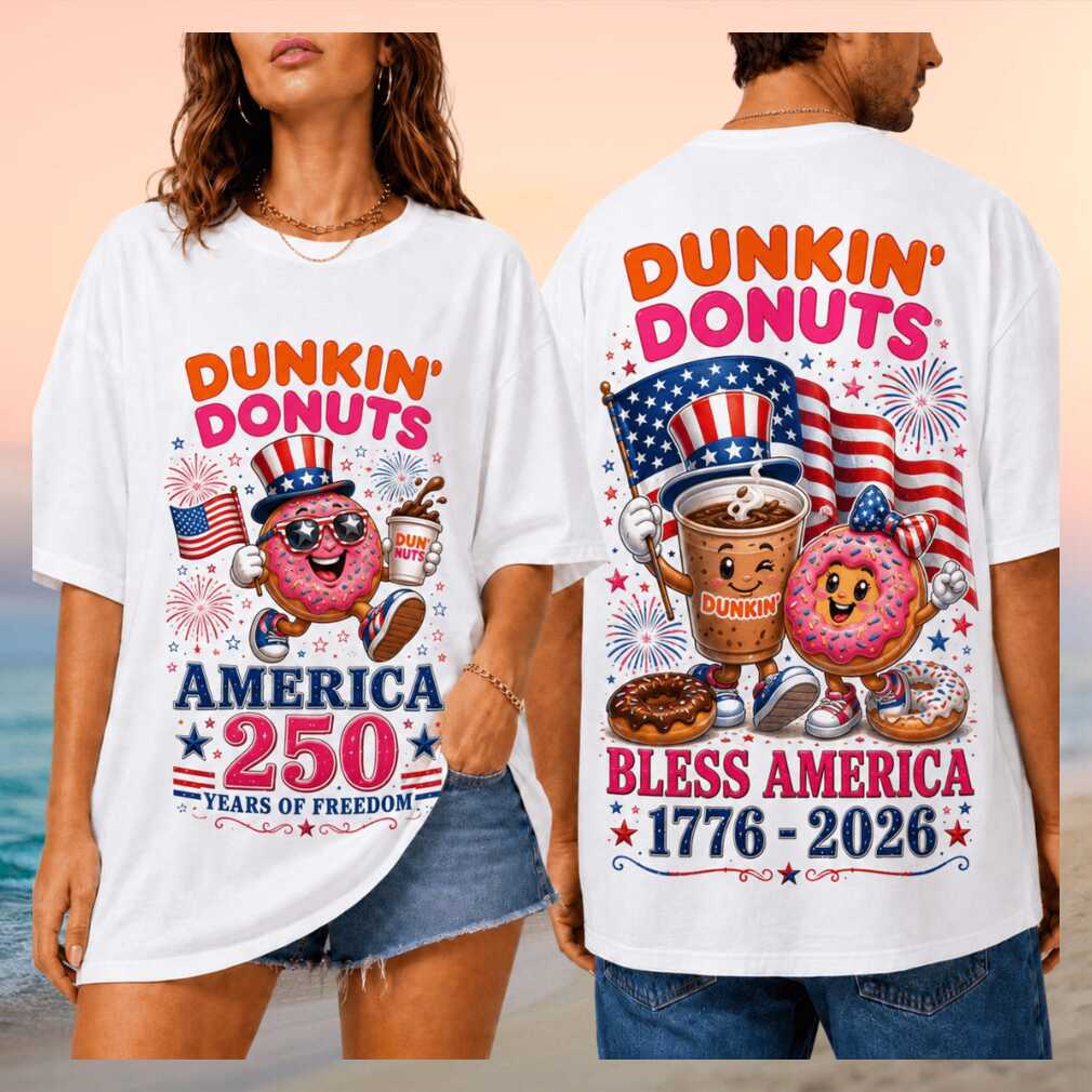 Dunkin' Donuts Bless America 1776 2026 Retro Coffee Brand Patriotic Fan Shirt - Limotees LLC