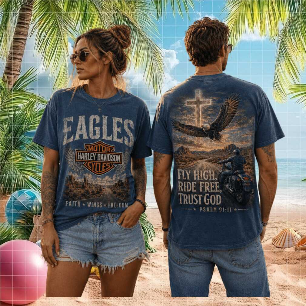 Eagles Fly High Ride Free Vintage Harley Davidson Eagle Biker Men Women Fans Shirt - Limotees LLC