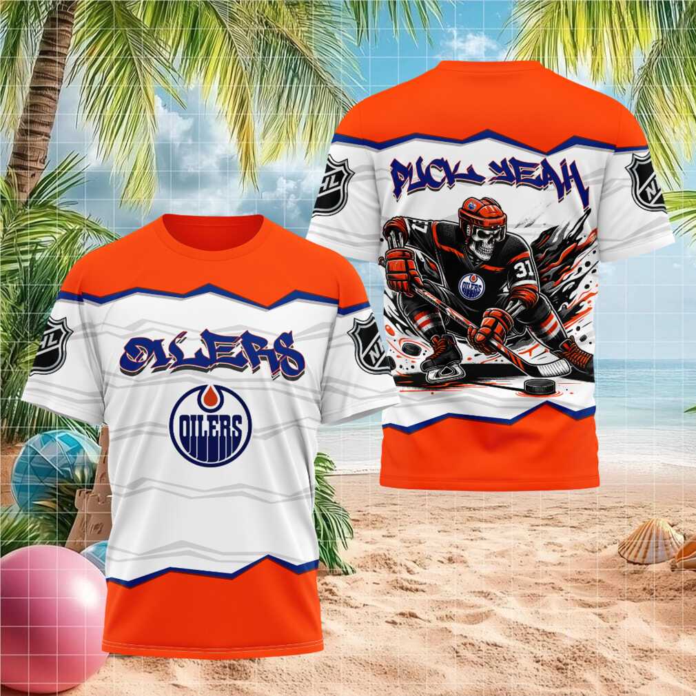 Edmonton Oilers Hockey Skull Puck Yeah Shirt