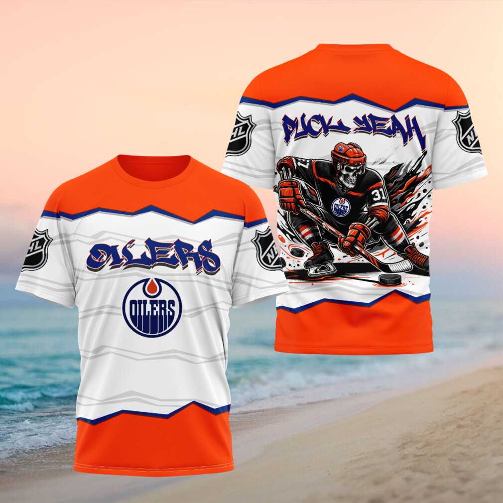 Edmonton Oilers Hockey Skull Puck Yeah Shirt