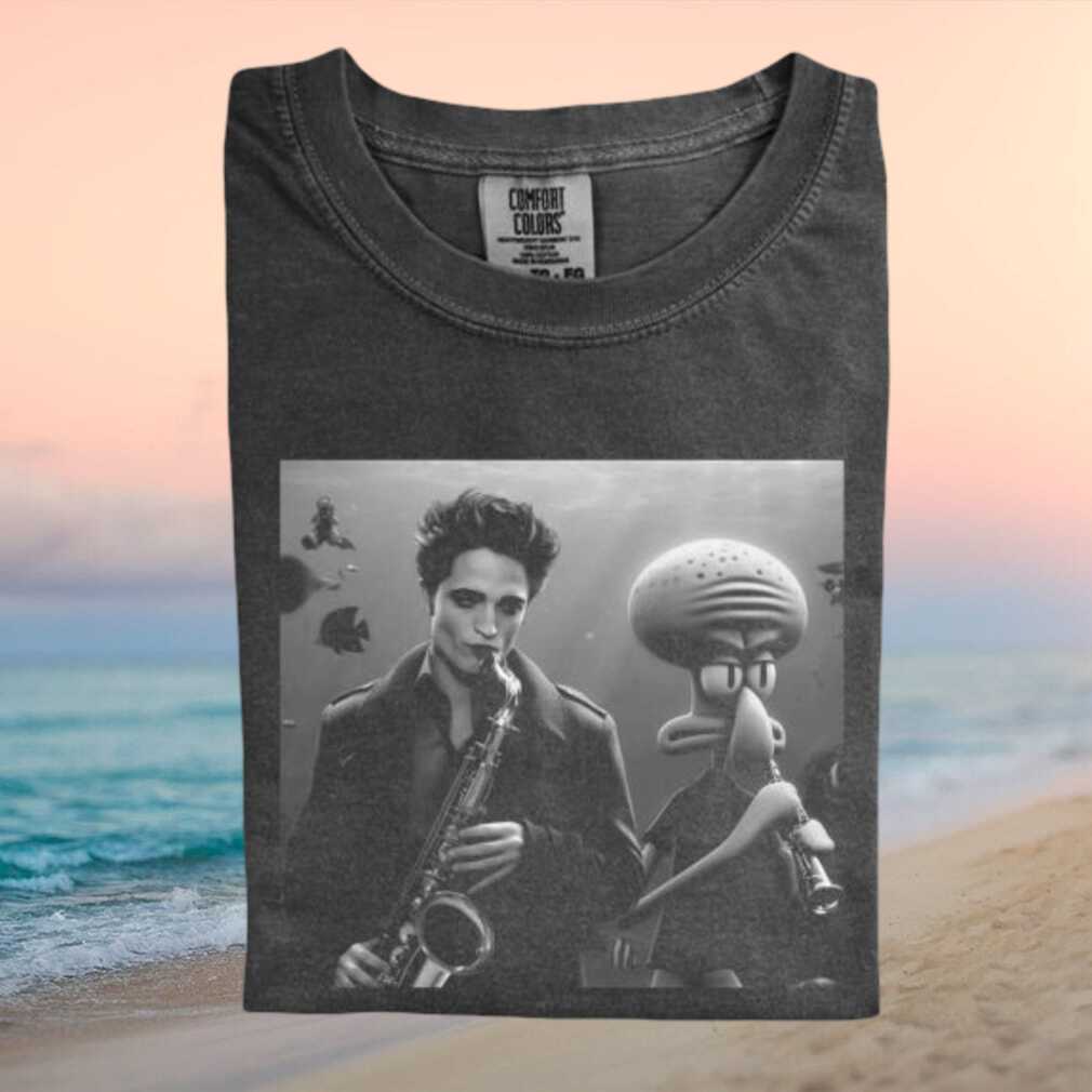Edward Cullen Twilight Squidward Saxophone Meme T Shirt - Limotees LLC