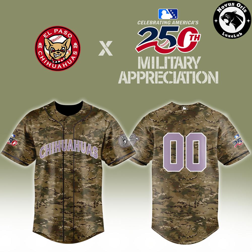 El Paso Chihuahuas 250th America Military Appreciation Limited Edition Baseball Jersey