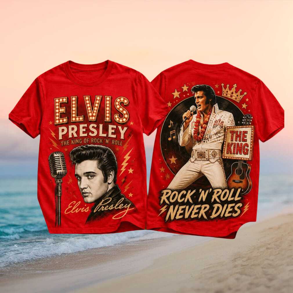 Elvis Presley The King Rock N Roll Never Dies Concert Shirt